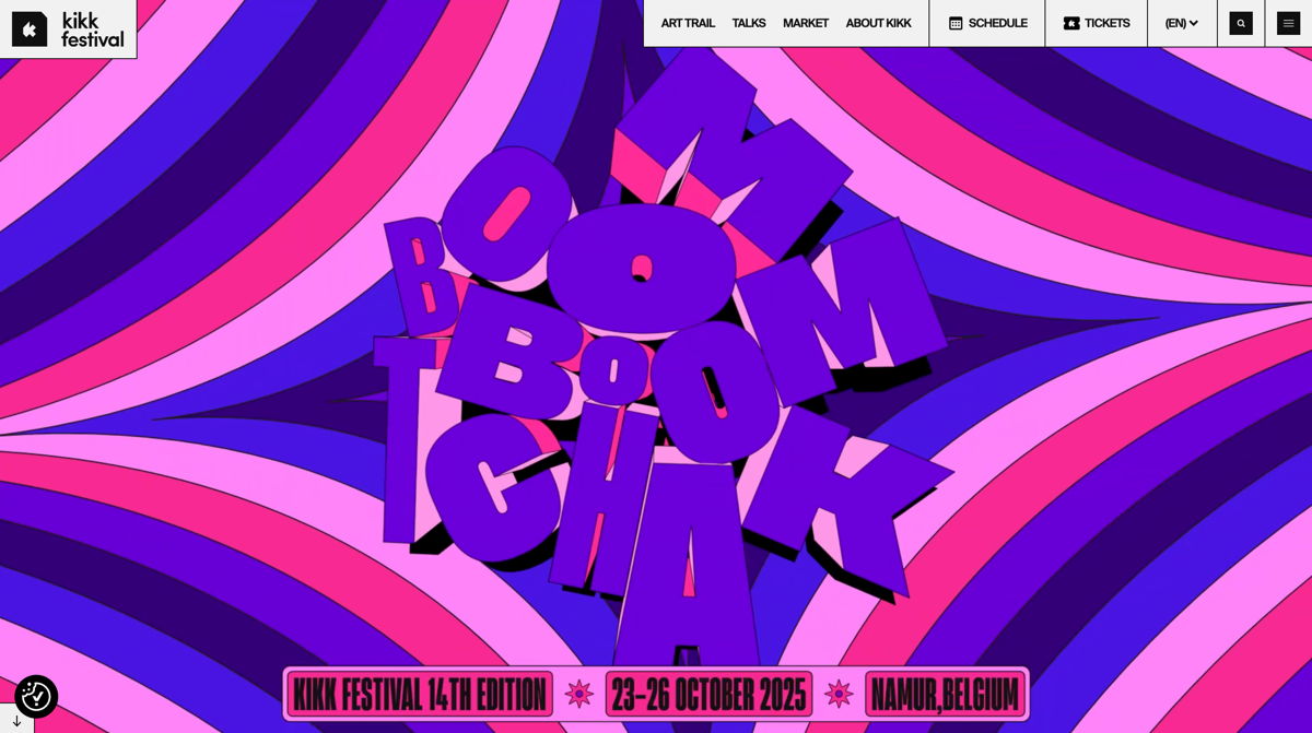 Screenshot of Kikk, from the event websites collection.