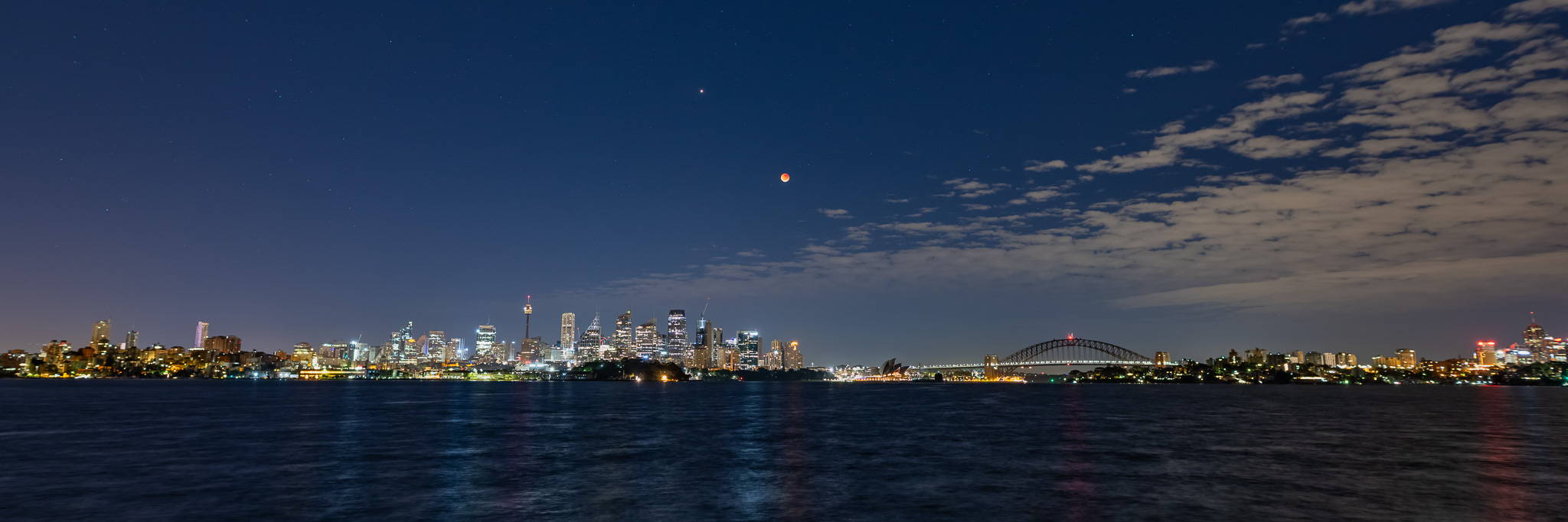 Lunar Eclipse Blood Moon Sydney Harbour 28 July 2018