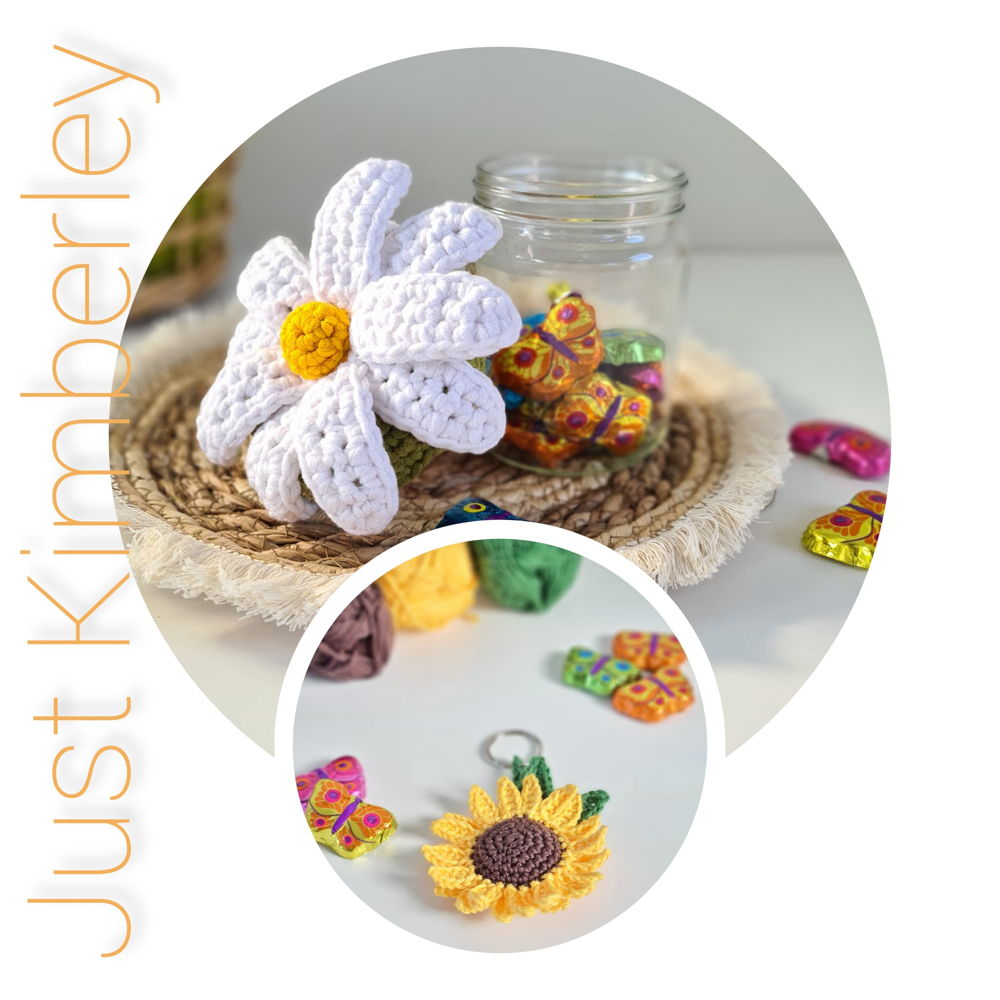 Lente potje en zonnebloem sleutelhanger