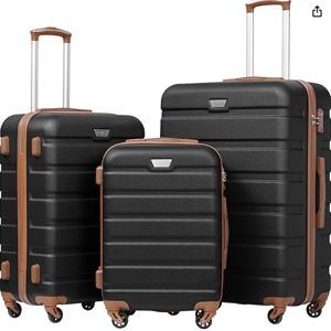 Coolife Luggage 3 Piece Set Suitcase Spinner Hardshell Lightweight TSA Lock