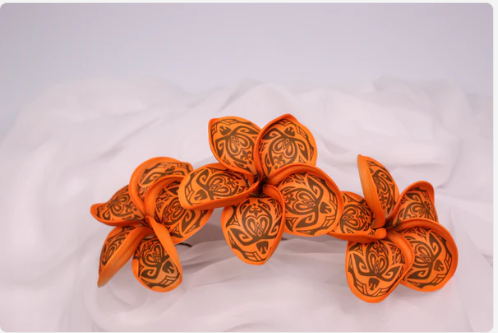 Sunset Orange Turtle Frangipani Real Touch (6 Pack) - Realistic Artificial Flowers - Image 5