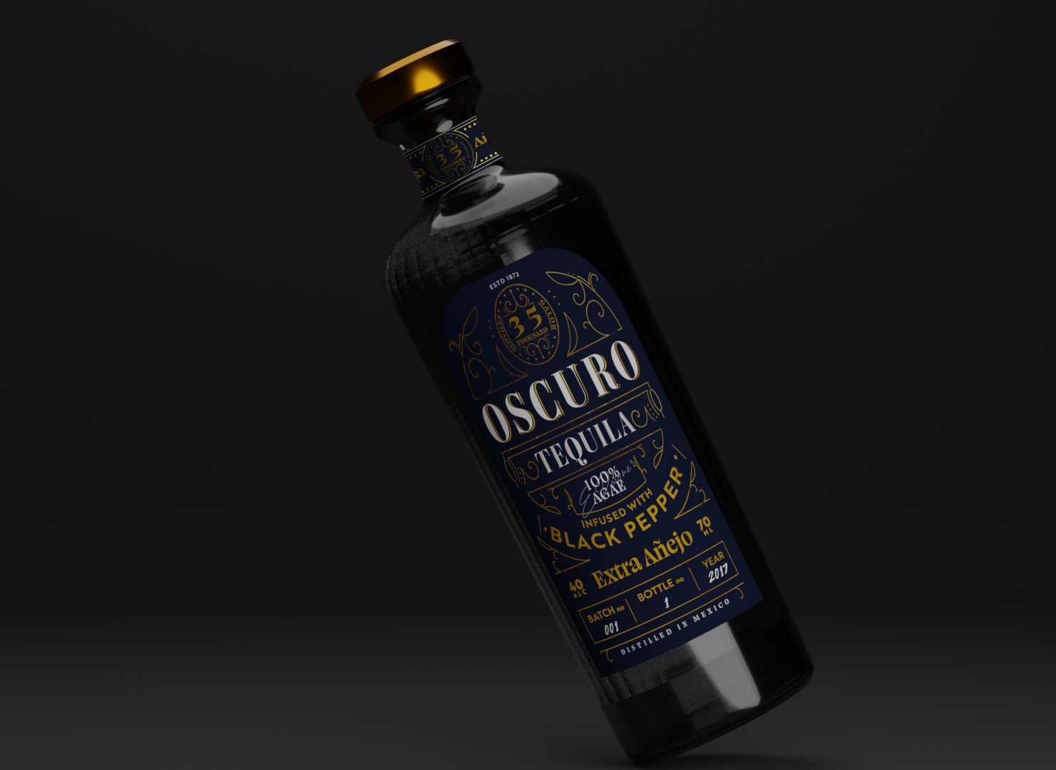 Student Week: Oscuro Black Pepper Tequila | Dieline - Design, Branding