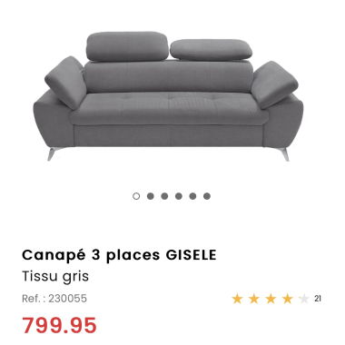 Canapé Gris Conforama | graues Sofa Conforama