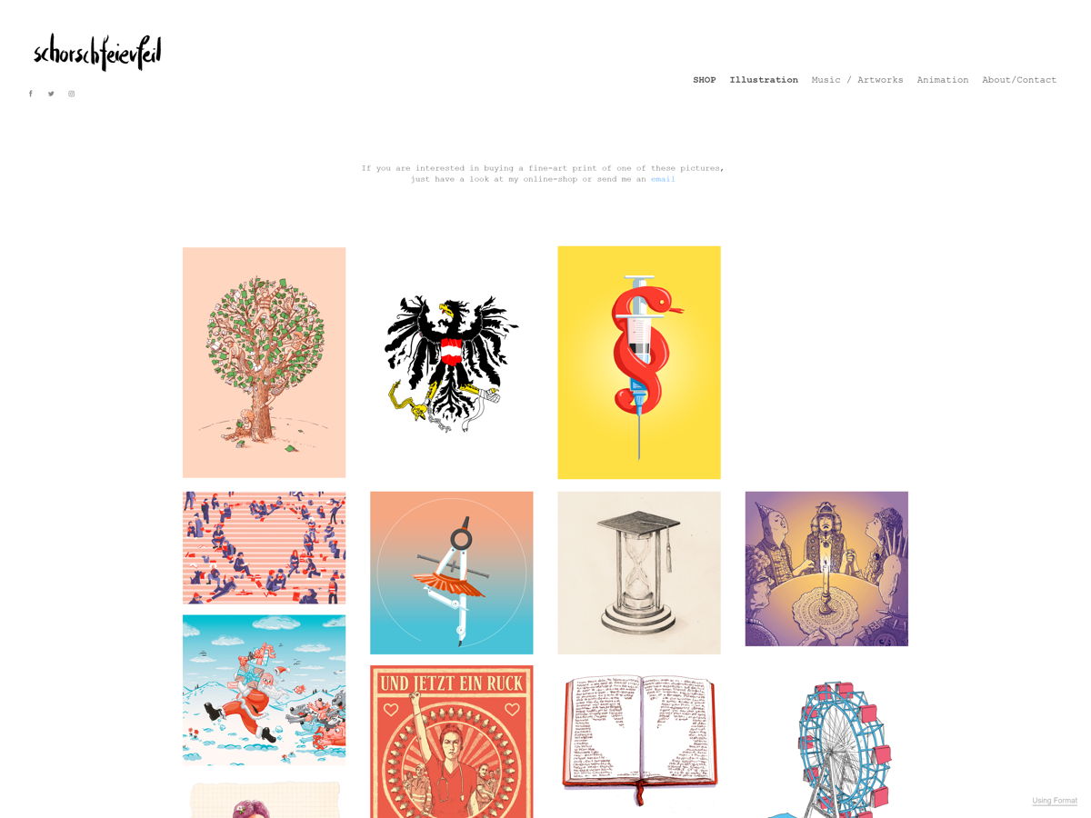 Screenshot of Schorschfeierfeil, from the illustrator portfolios collection.