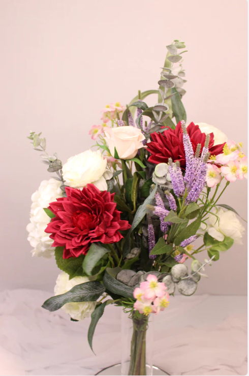 Burgundy Real Touch Dahlia Bouquet '88'