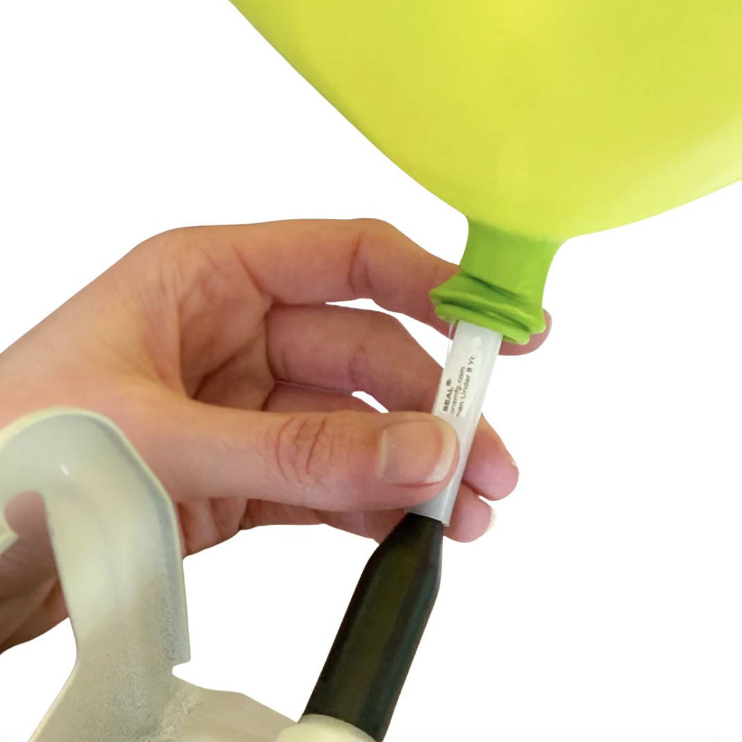 How to tie a balloon quickly and easily with the Big Barrel E-Z Safety Seal Valve from Creative Balloons Manufacturing