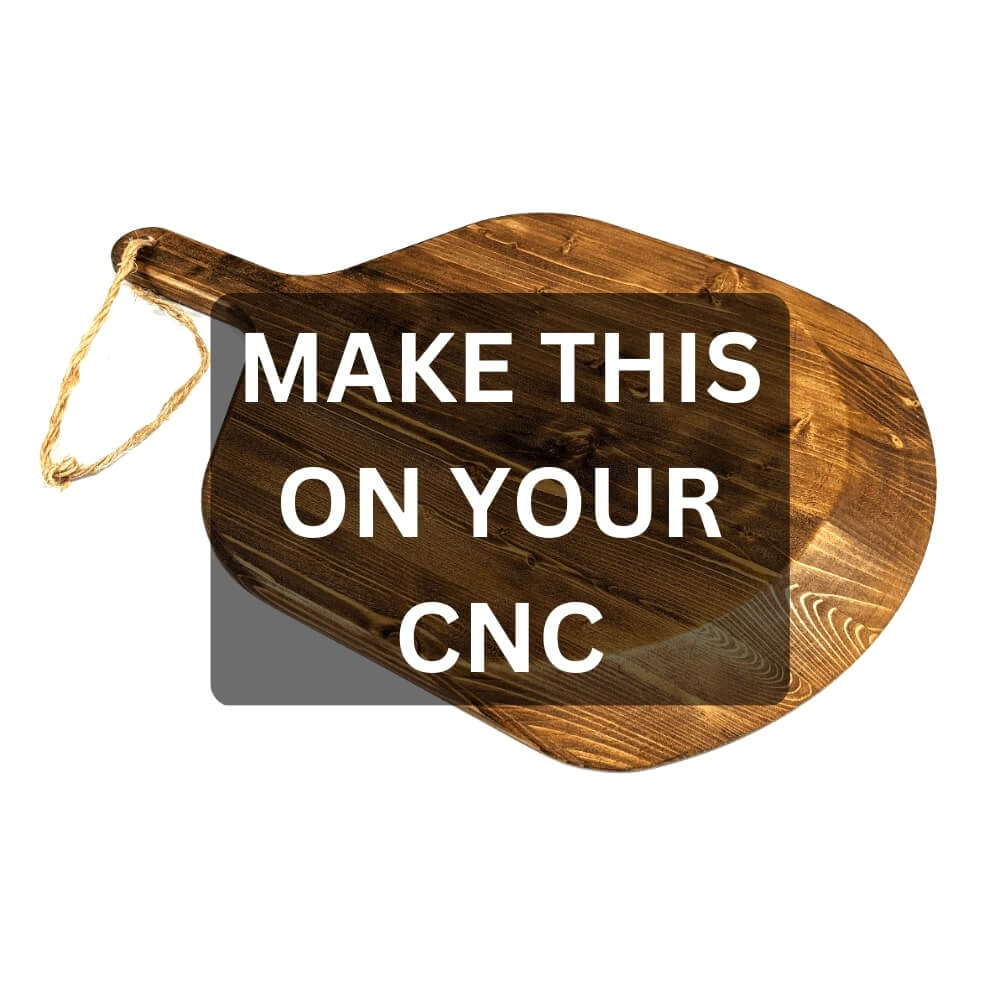 A CNC Router carved pizza peel used to move pies in and out of ovens with the text 