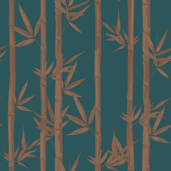 Teal tropical bamboo wallpaper - Feathr™ Wallpapers