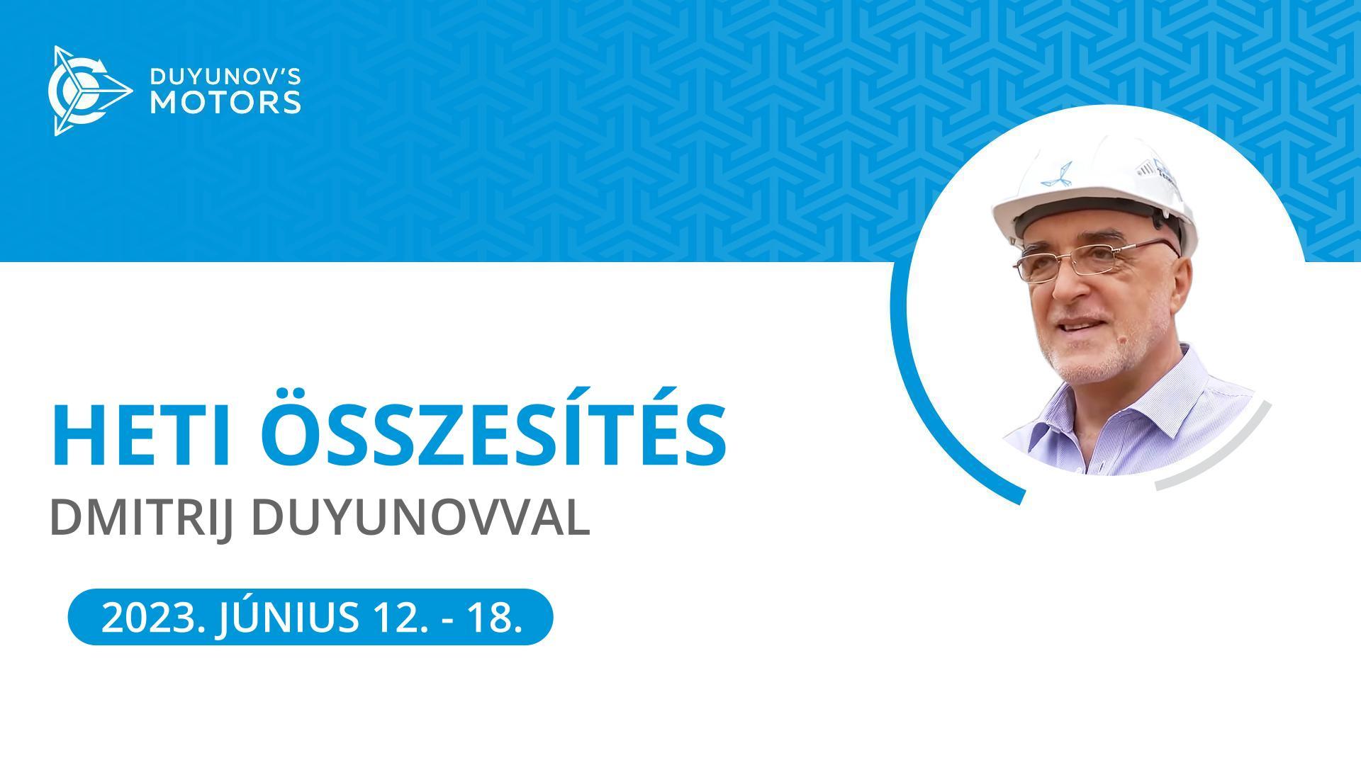 A „Duyunov Motorok" heti összesítője