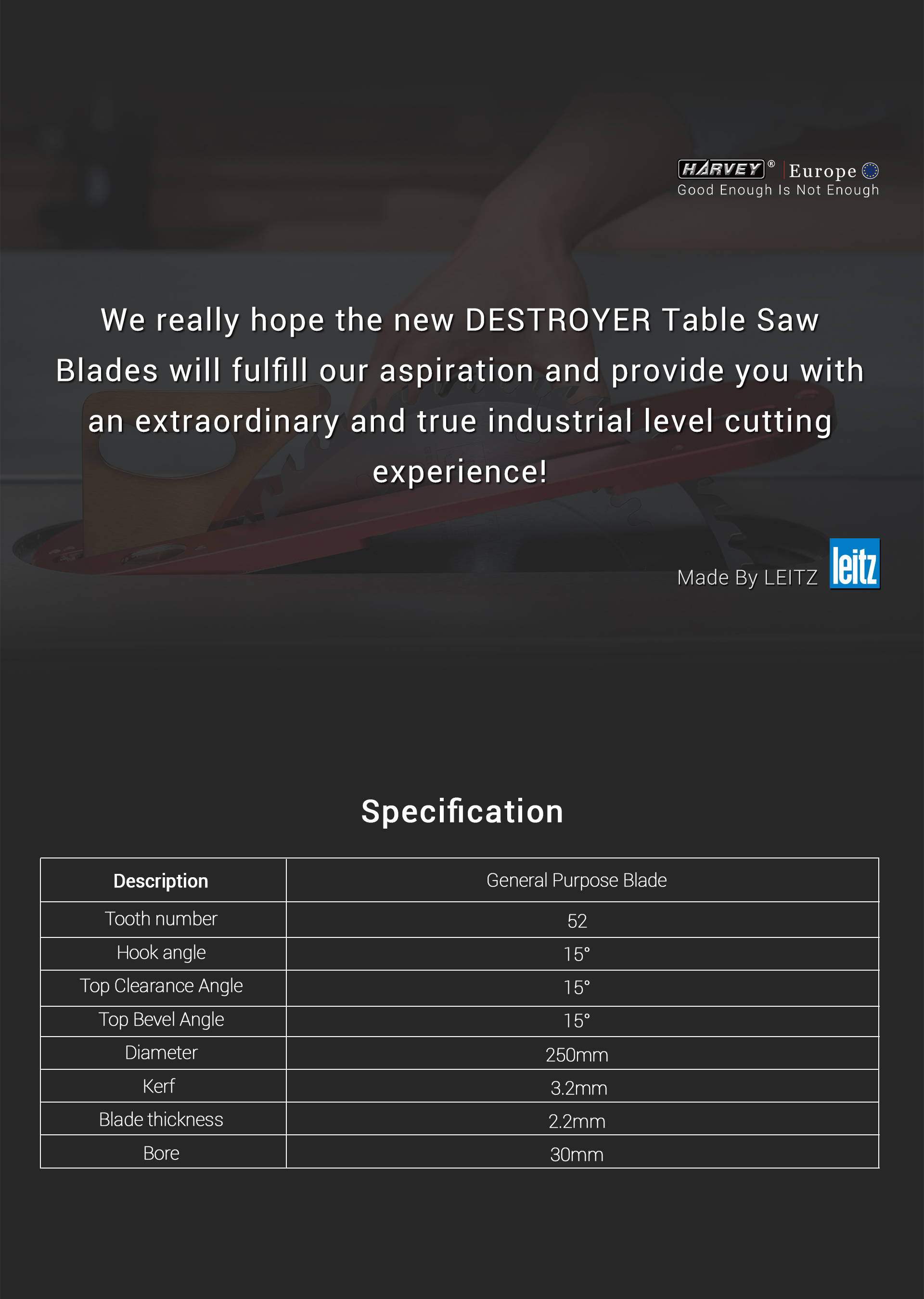 Specification Sheet for the 300N Rip Fence System Big Eye B-36 and Big Eye B-52