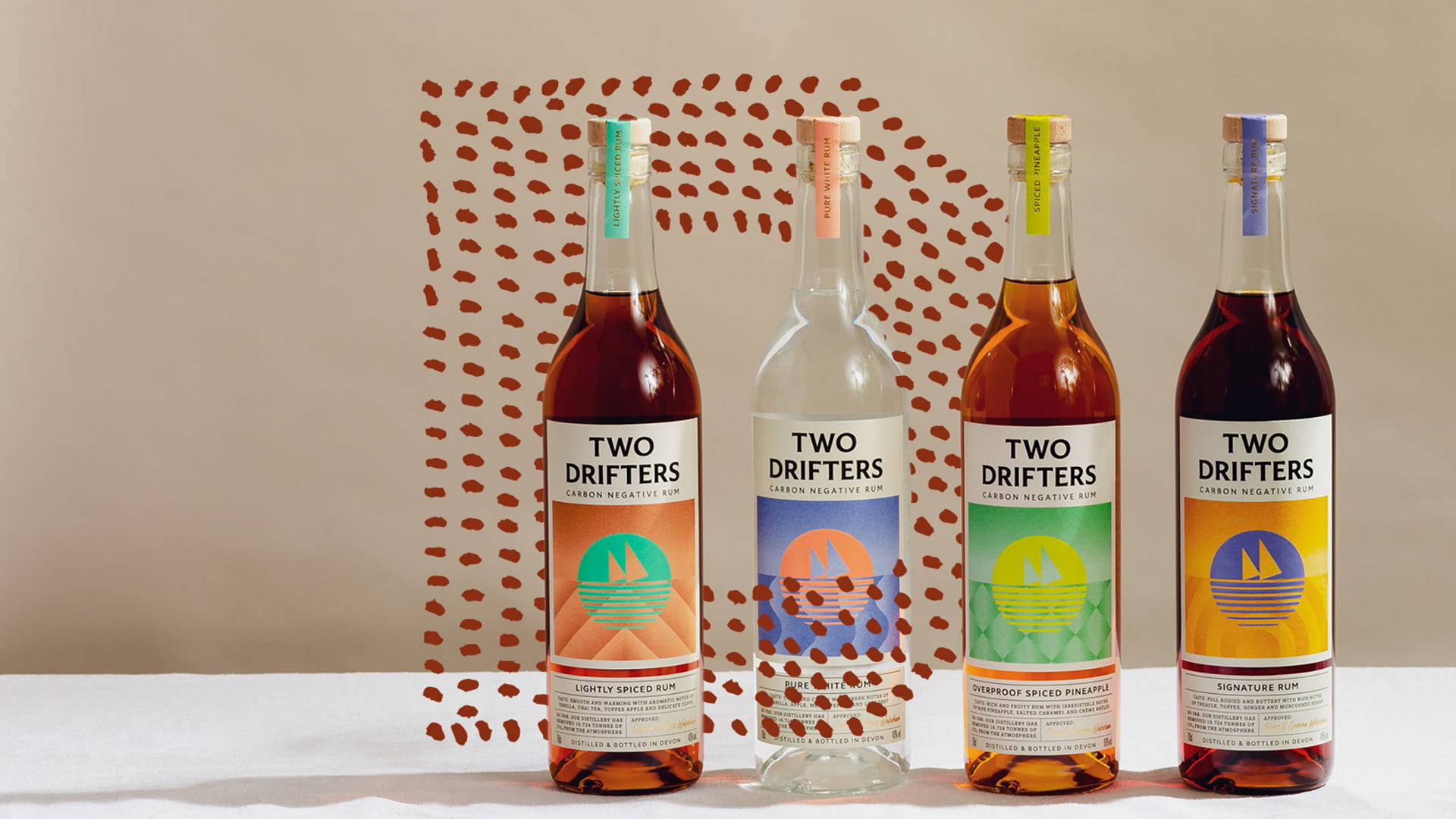 Featured image for Here Design Refreshes Two Drifters Carbon Negative Rum and Wins the 2022 Dieline Award For Best Redesign