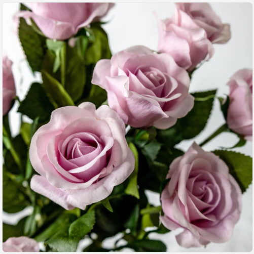 Lilac Real Touch Half Bloom Rose - Realistic Artificial Flowers