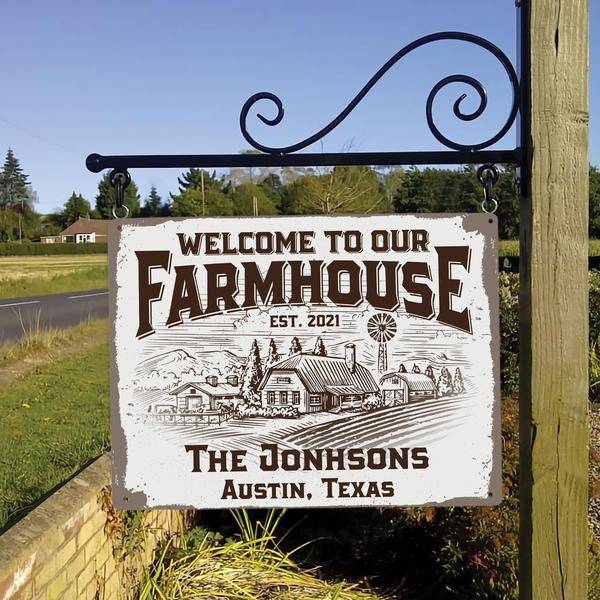 Welcome To Our Farmhouse Customized Farm Sign With Name And Location