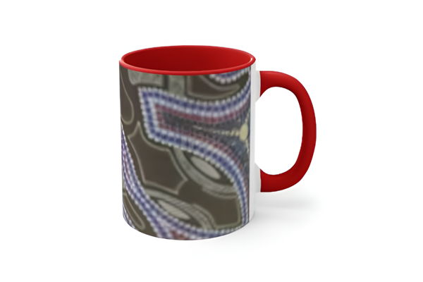 Artistic Ceramic Coffee Mug - Colorful Patterned Accent Mug, 11oz - Image 3