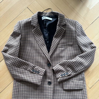 Zara Checked Blazer Size M Fall Colors 🍂