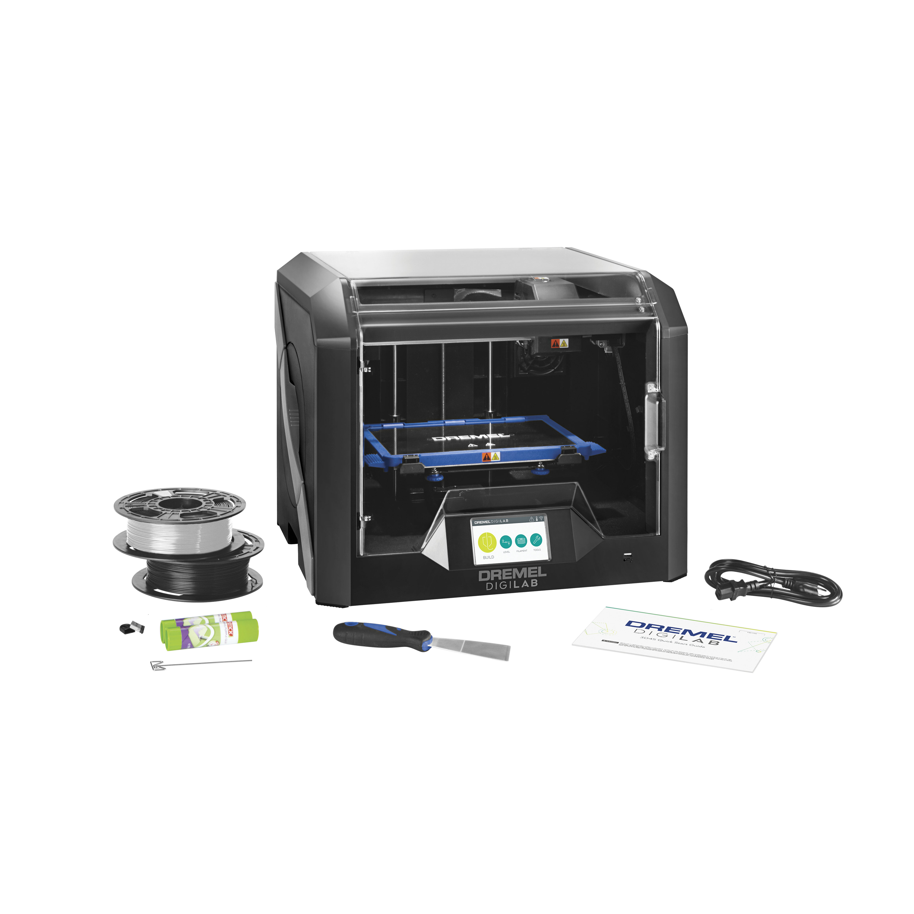 Image of 3D45-01 3D printer kit with all included contents