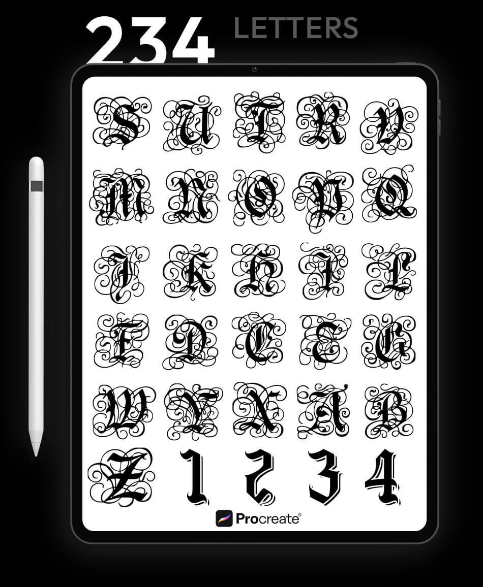 image of font examples on an iPad