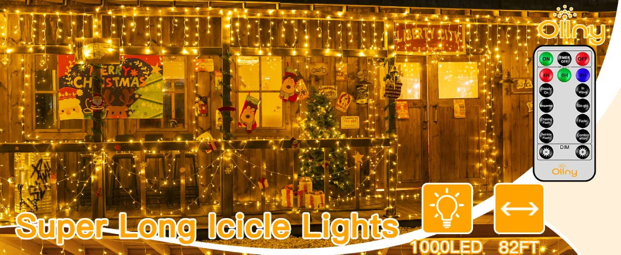Connectable of Ollny's 720 leds cool white icicle lights