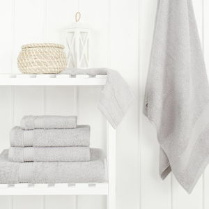 Cotton Paradise 6 Piece Towel Set 100% Cotton Soft Absorbent Turkish Towels for Bathroom 2 Bath Towels 2 Hand Towels 2 Washcloth Silver Gray Towel Set