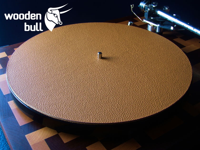 Wooden Bull Leather and Cork Audiophile Turntable Mat - Tan