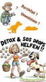 Cartoon: VierBeinerGlück Detox & SOS Drops helfen bei Durchfall