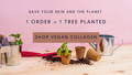 Banner of  Raw Beauty Lab's plant a tree scheme where we plant a tree for each collagen pack bought by our customers