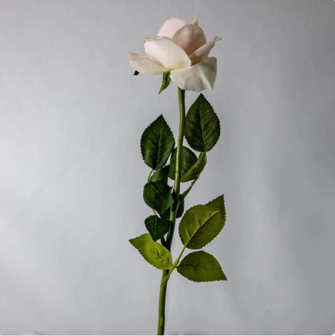 Light Pink Real Touch Open Bloom Rose - Realistic Artificial Flowers - Image 3