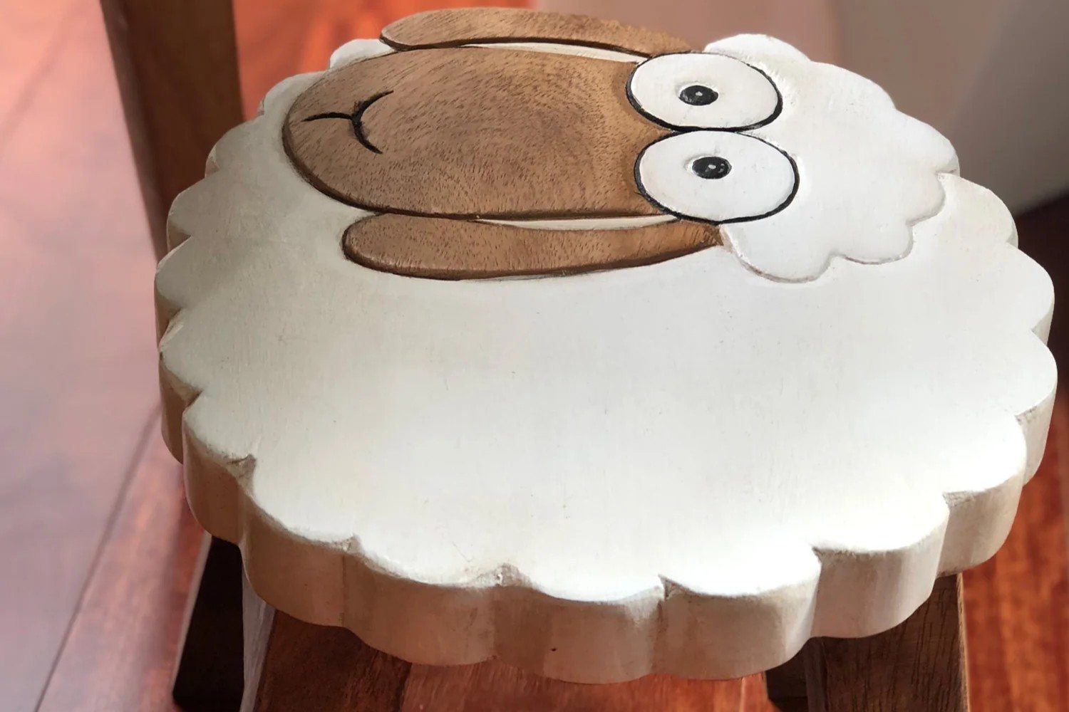 Kids Chair Wooden Stool Animal SHEEP Theme Children’s Chair and Toddlers Stepping Stool - Image 5