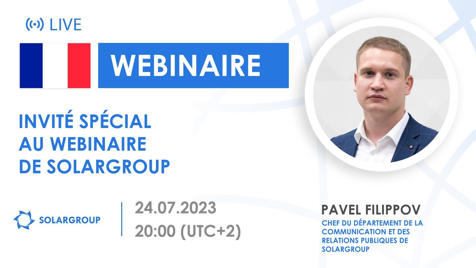 France. Invité spécial au webinaire de SOLARGROUP