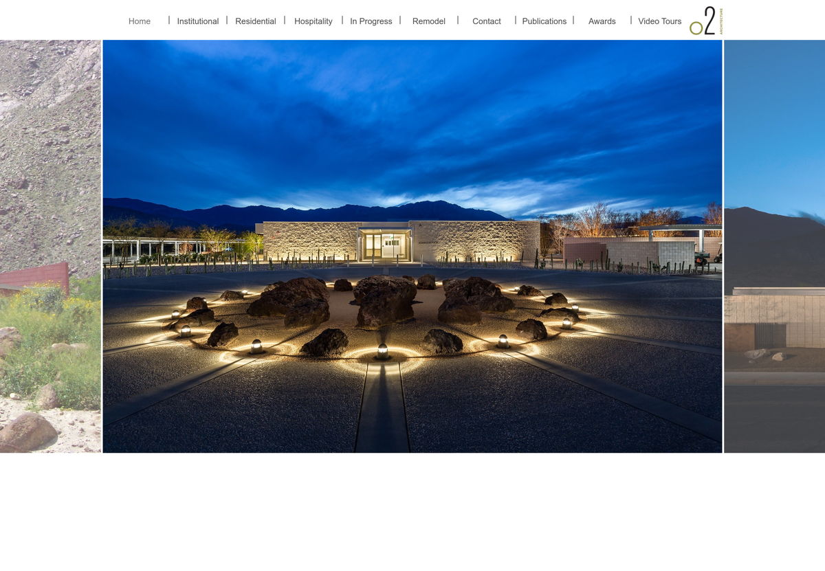 Screenshot of o2, from the architecture portfolios collection.