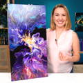 Vibrant Purple Flow - Abstract Art Pour Painting by Olga Soby