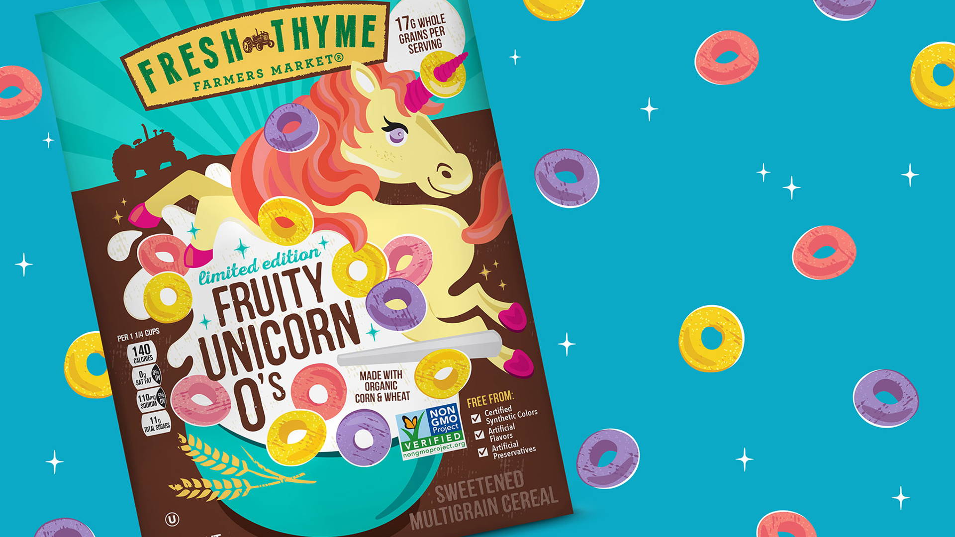 Featured image for Playful Characters Bring Fresh Thyme's Organic Cereals To Life