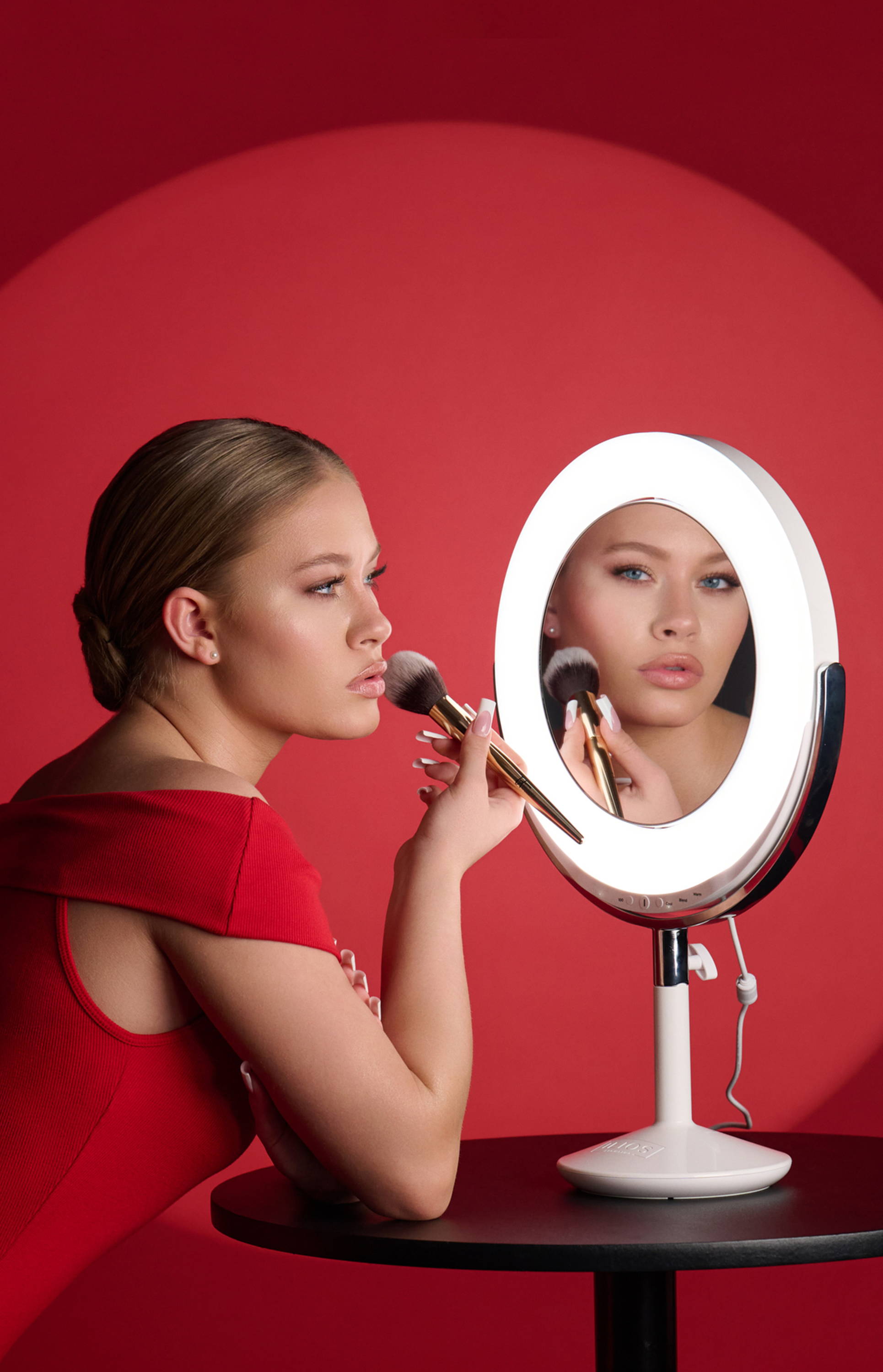 Ilios Lighting Makeup Mirror with Light Ring 5x magnified 10x vanity mirror tabletop 