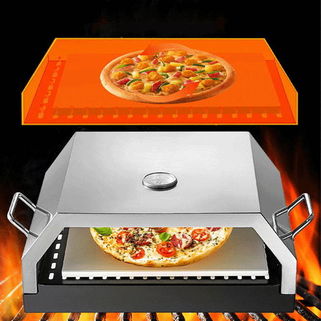 Portable Outdoor Pizza Oven - Gas Fired, Fire & Stone Outdoor Pizza Oven, Includes Professional Grade Pizza Peel