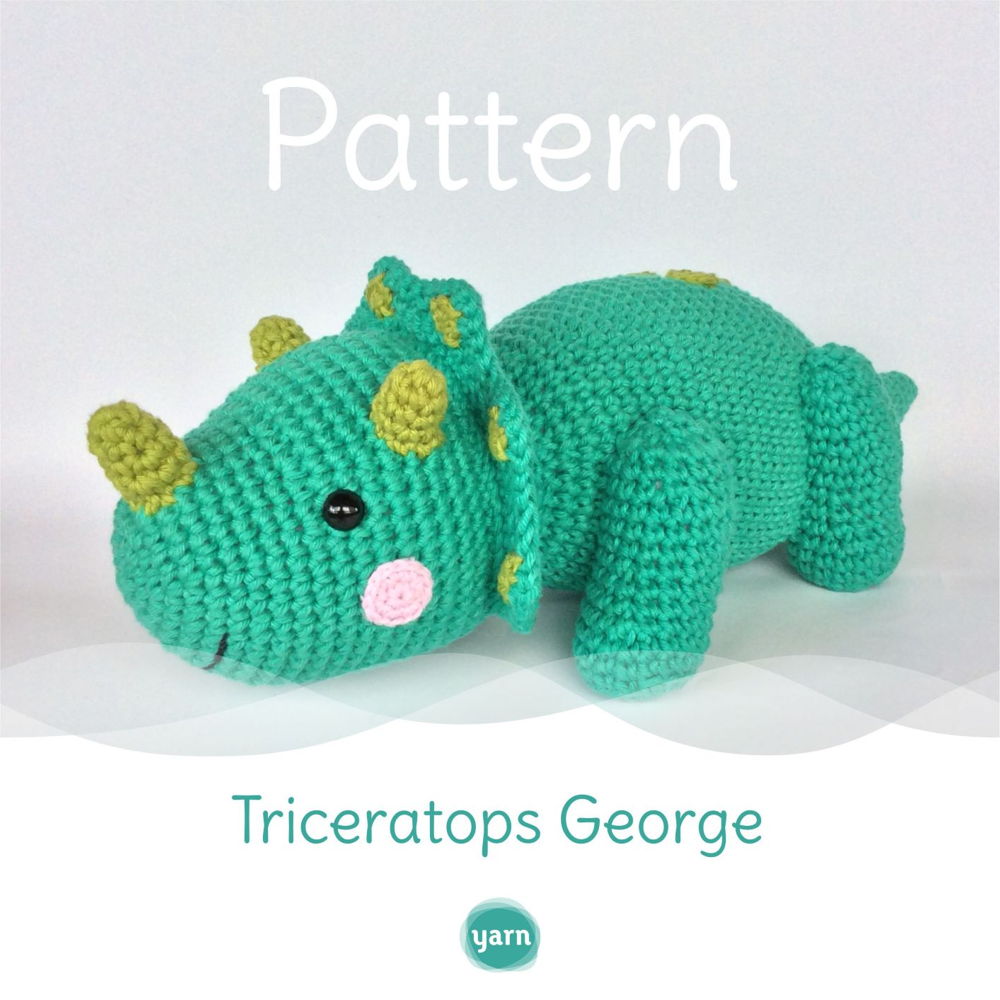 Dino Triceratops George Amigurumi pattern crochet tutorial toy