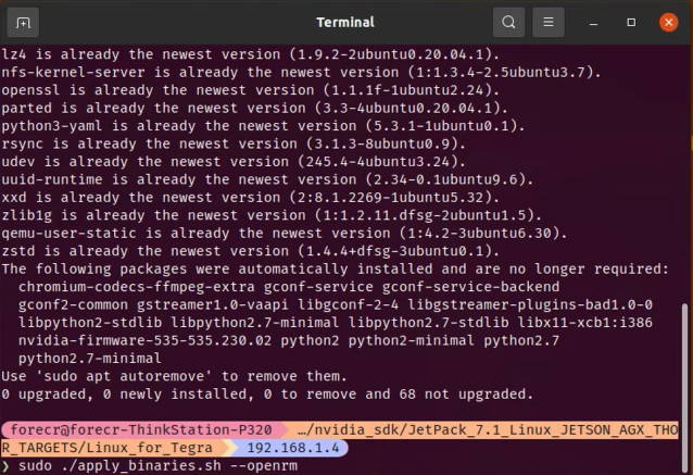 Apply binaries