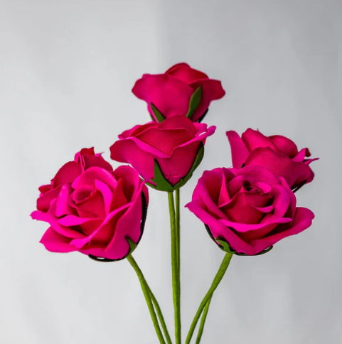 Solid Fuschia Velveteen Bloom -Realistic Artificial Flowers - Image 3