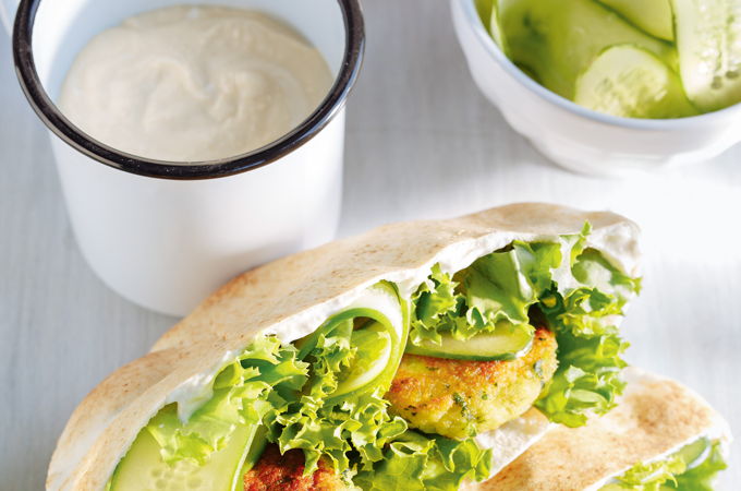 Fish Croquette Pita Sandwiches