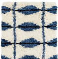 wool rug hand knotted blue and white