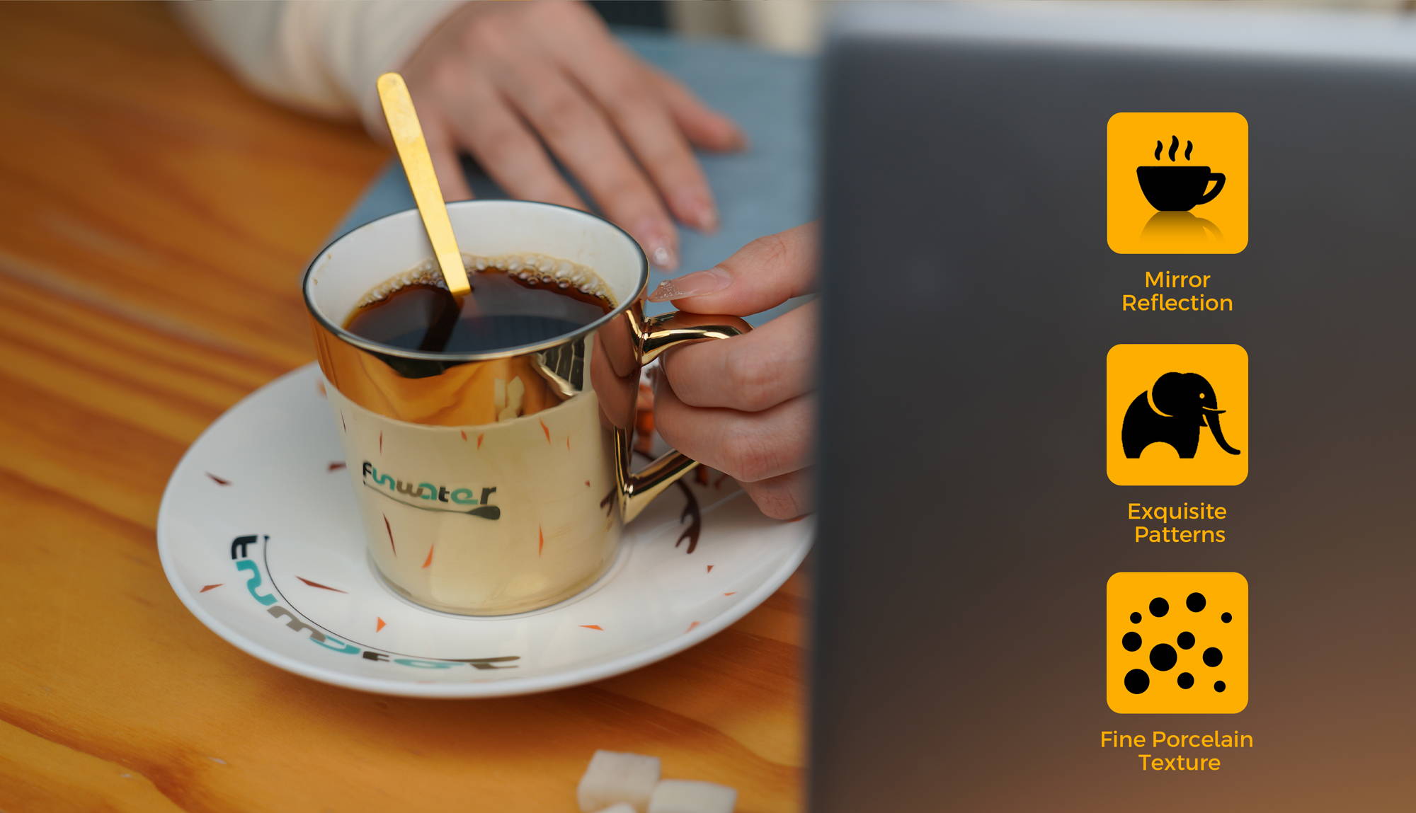 The Funwater Ceramic Teacup and Saucer Set is suitable for many occasions