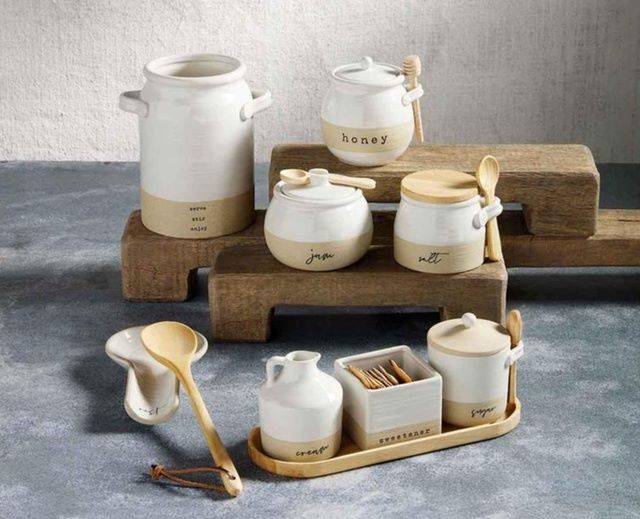 mud pie ceramic kitchen set for honey jam tea sugar and creamer