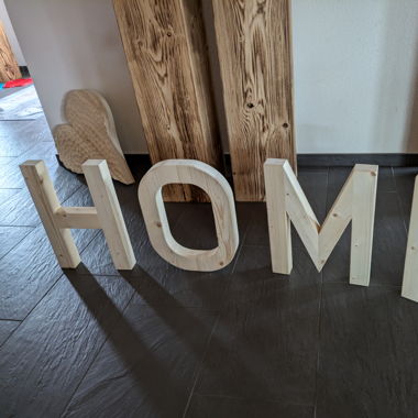 Holz Deko Home, einseitig geflammt