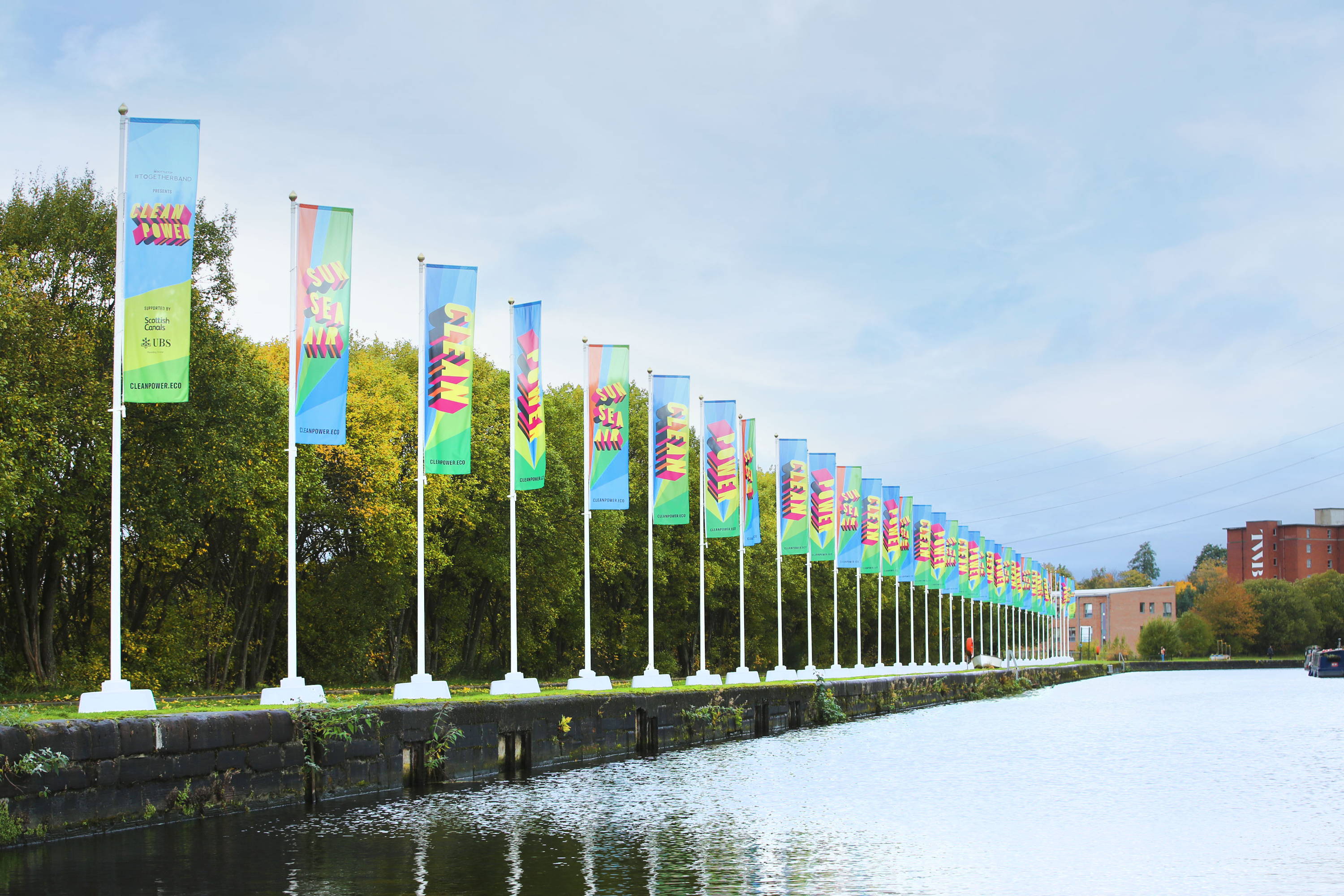 Our flags at our Scottish Canals activation