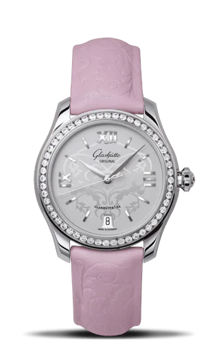 Lady Serenade Stainless Steel / Diamond / Pink / Calf / Folding