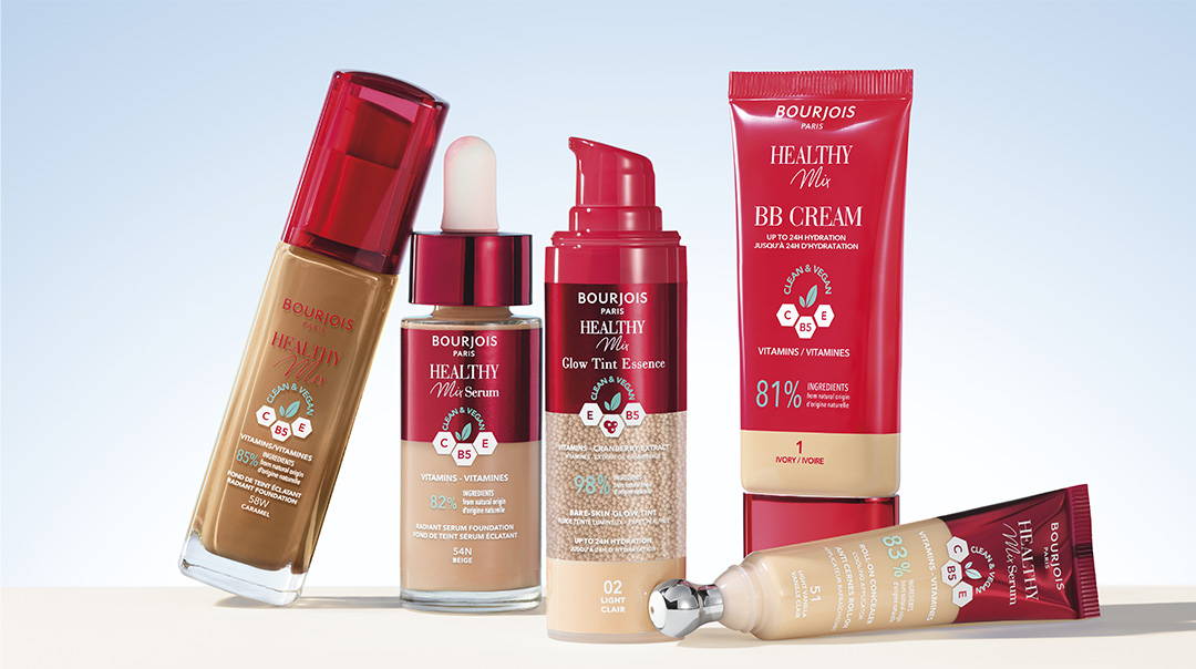 Maquillage du teint vegan Bourjois : fond de teint, sérum de teint, anti cernes