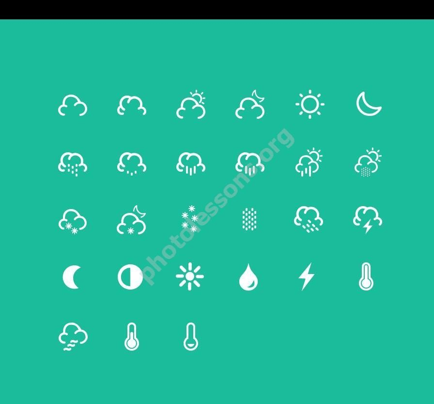 Скачать иконки погоды в формате PSD для Фотошоп