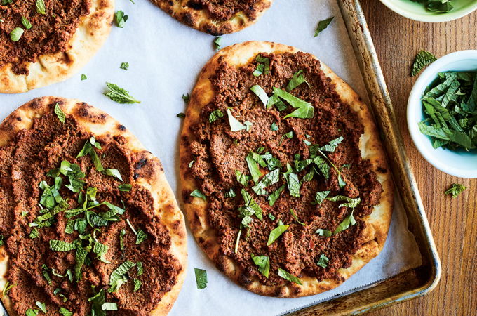 Flatbread Pizzas with Ground Meat (Lahmajoun)