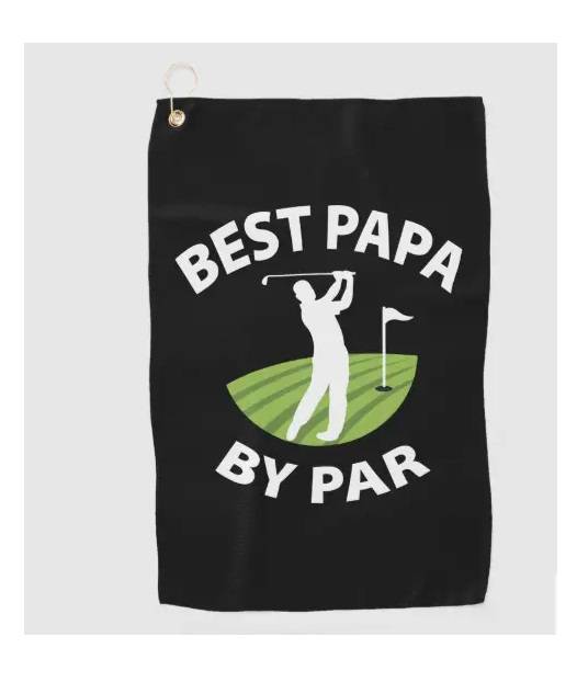a durable Machine washable poly blend Custom golf towels with Single-sided printing is the best papa gift