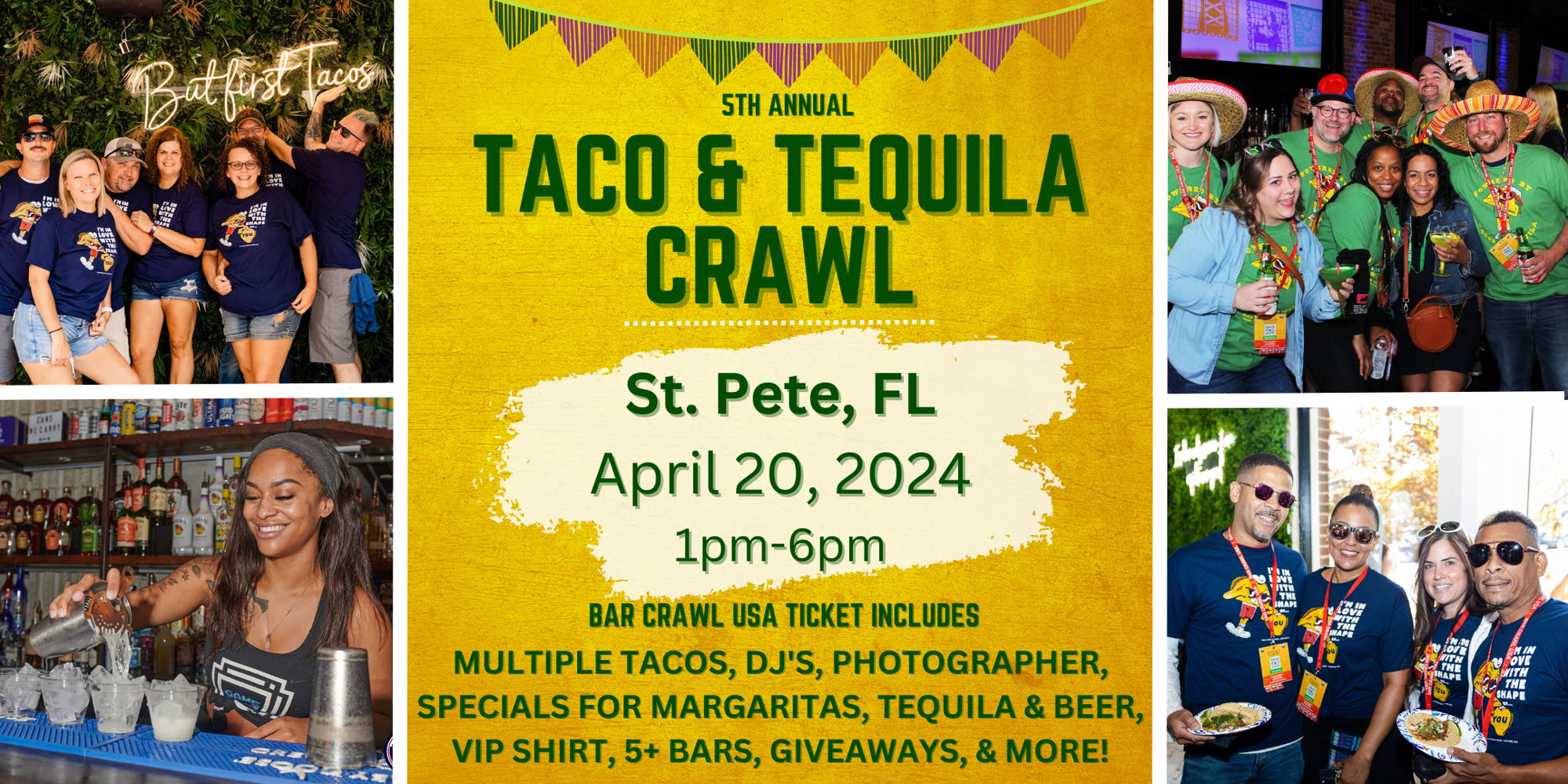 St. Pete Taco & Tequila Bar Crawl: 5th Annual promotional image
