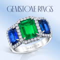 EMERALD, SAPPHIRE AND DIAMOND RING